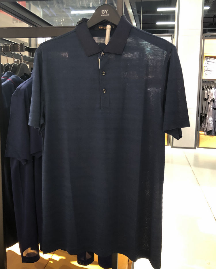 Pure sand silk counter 2280 yuan Yagor Mayor Men Silk T-shirt Polo Short Sleeve Summer 54204FFA