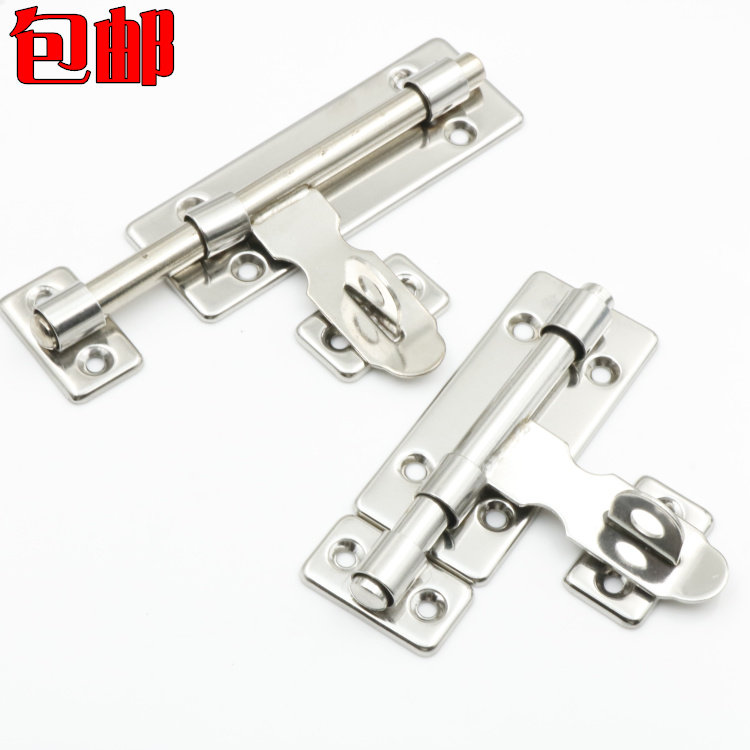 Thickened stainless steel door bolt anti-theft door wooden door surface-mounted bolt dressing room bolt lock door buckle door lock
