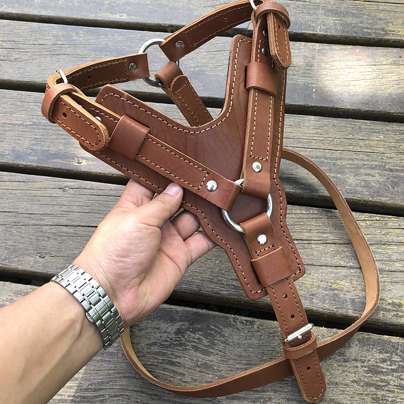Pet Dog Leather Harness for Malinois, Doberman, German Shepherd, Medium and Large Dogs, Genuine Leather Harness, Dog Training and Bite Prevention Supplies