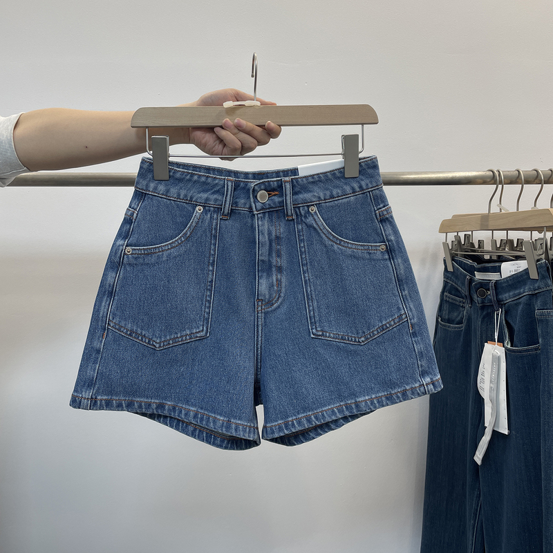 Kajia 73390 Denim Shorts for Women 2026 Summer New Hot Pants High-Waisted Slimming Stretch A-Line Shorts 73521