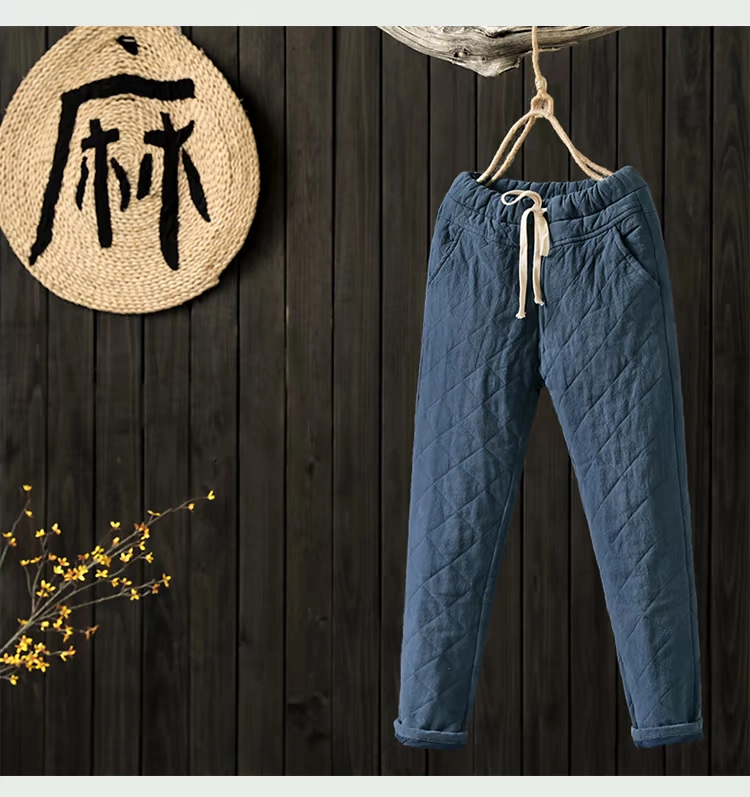 [Giải phóng mặt bằng vào cuối mùa 2 miếng nửa giá] quần cotton nữ cotton và vải lanh dày chân thoải mái co giãn eo harem quần