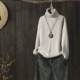 Áo len cổ lọ màu chàm nữ mùa đông phiên bản mới của Hàn Quốc của người hâm mộ văn học retro thả lỏng áo len đan áo len dày áo khoác cardigan nữ