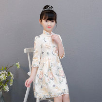 Childrens modified cheongsam dress Summer dress 2021 Spring and Autumn little girl Hanfu dress girl Chinese style costume dress