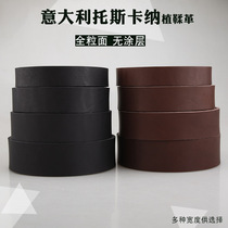 Male and female belt strips without head vegetable tanned leather Brown dyed Tuscan multi-fat handmade belt pure cowhide