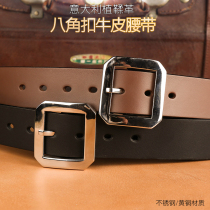 Italian Toscana Head Layer Cow Leather Belt casual stainless steel strap fastening pants with 100 lap young strap