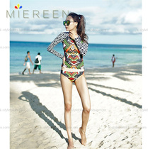 New surf suit sports slim long sleeve sunscreen swimsuit printing totem personality snorkeling jellyfish suit wetsuit