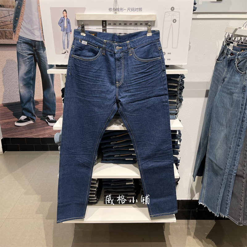 Blue-Dyed Lee Original Color 705 Tapered Slim-Fit Men's Jeans Lmb100705201723-A03873