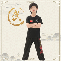 Martial Arts Costumes Children Thin models Short sleeves Breathable Exercises for Summer Wushu Class Training Clothing Wudarium Costume Customize