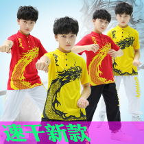 Children Martial Arts School Summer Clothes Martial Arts School Uniforms Less Pediatrician Suits of Wing Chun Boxing Road Competition Costume