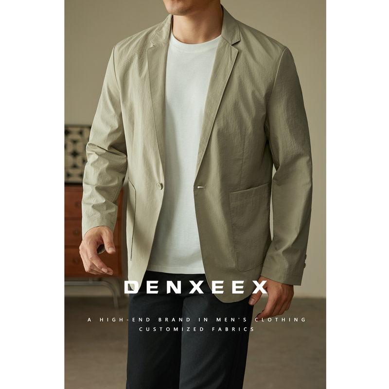 [Traveler Series] Denxeex Lightweight Suit Easy to Care for Wrinkle-Resistant Casual Business Commuting Jacket for Men