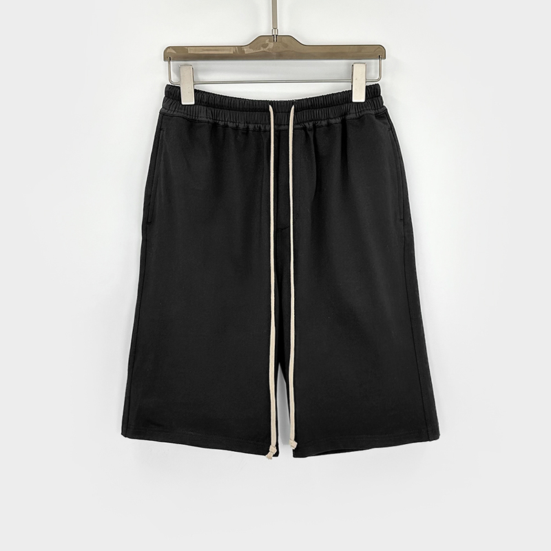 Dark Ro Style Shorts, 2026 Summer Breathable High-Street Basic Six-Point Drawstring Elastic Waist Straight Shorts