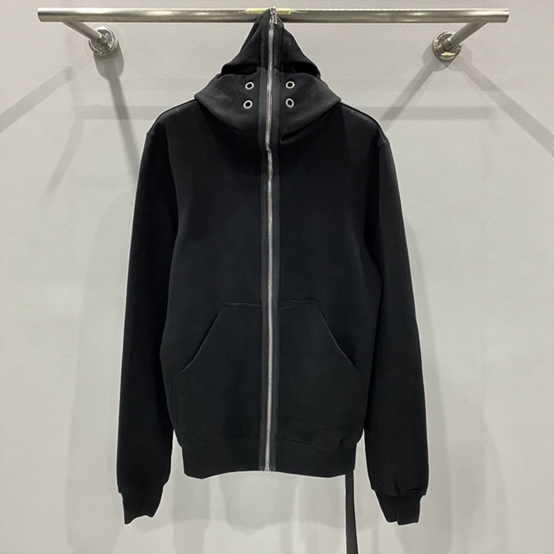 Dark Style Jacket, New Autumn Black Hooded Sweatshirt Cardigan, Loose Casual Wizard Hat Jacket for Men and Women Couples