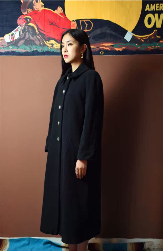 Ý MIMMINA retro với áo len len cashmere đơn giản màu đen mồ côi đơn giản - Áo len ao khoac nam