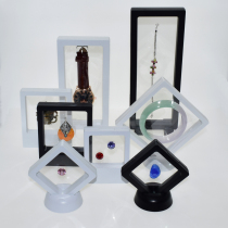 PET transparent film box vacuum elastic suspension film rack jewelry bare stone display necklace watch display box