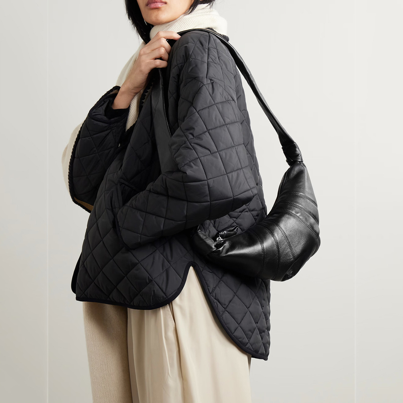Croissant Bag Imported Napa Top-Layer Cowhide Soft Leather Single-Shoulder Crossbody Casual Fashion Zipper Dumpling-Style Women's Bag