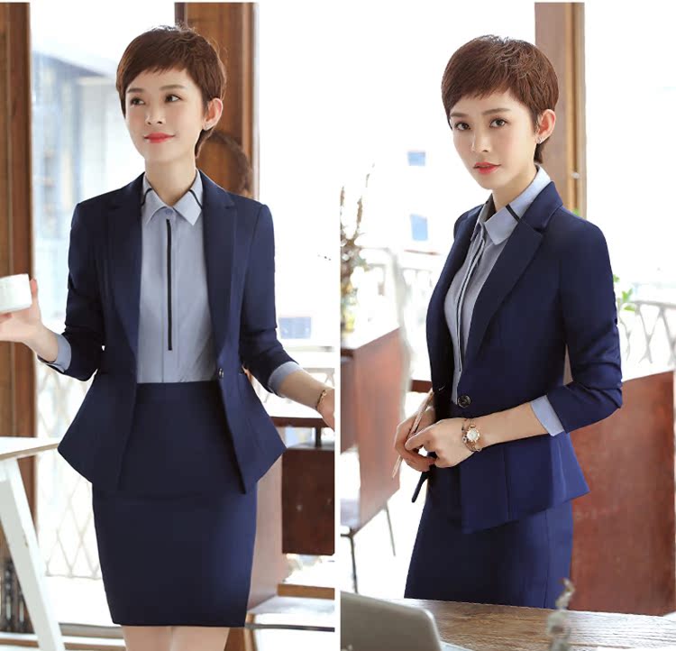 Mùa thu và mùa đông phiên bản mới của Hàn Quốc của một chiếc khóa nữ phù hợp với chuyên nghiệp hướng dẫn bán hàng phù hợp với cổ áo trắng shop đồ nữ