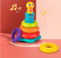 Huile Huile stacked duck baby rainbow ring childrens layered music baby cup music educational toys