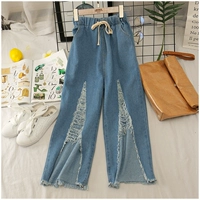 Quần áo Taotao Mùa thu Hàn Quốc phiên bản cũ với quần jeans ống suông nữ 90272 quần bò nữ đẹp