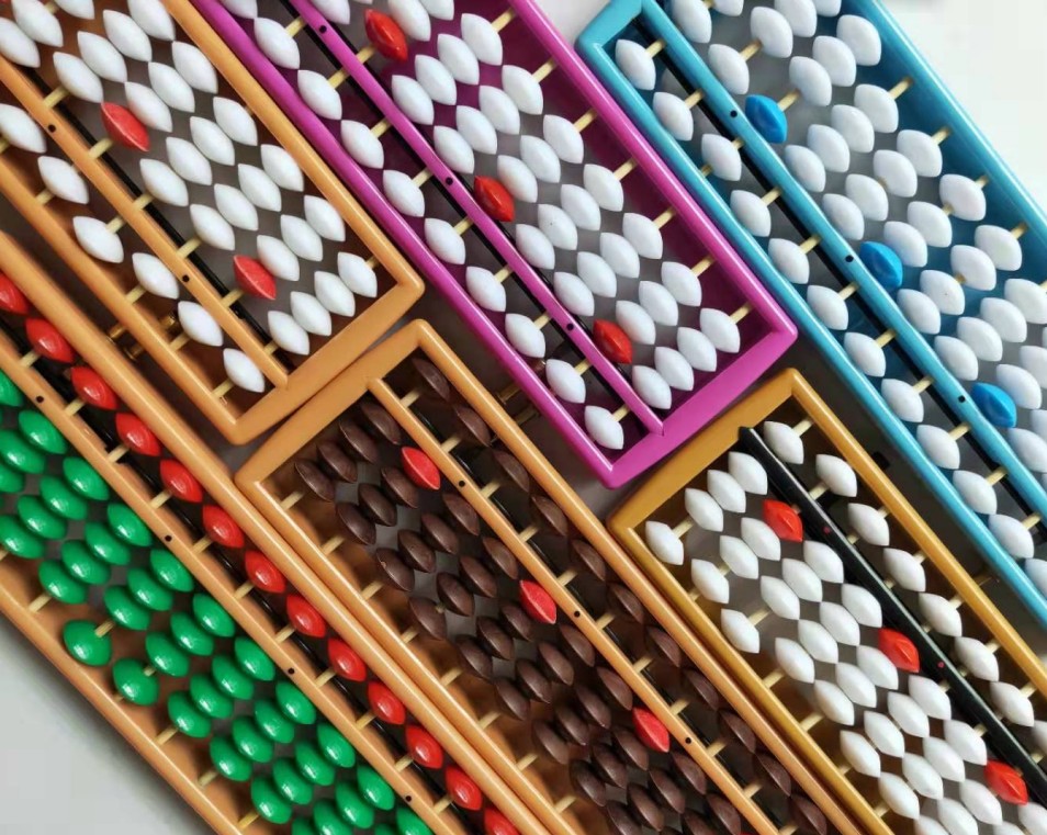 13-speed 5-bead primary school student abacus Children's abacus mental abacus One-key reset winding device multi-color optional mechanism