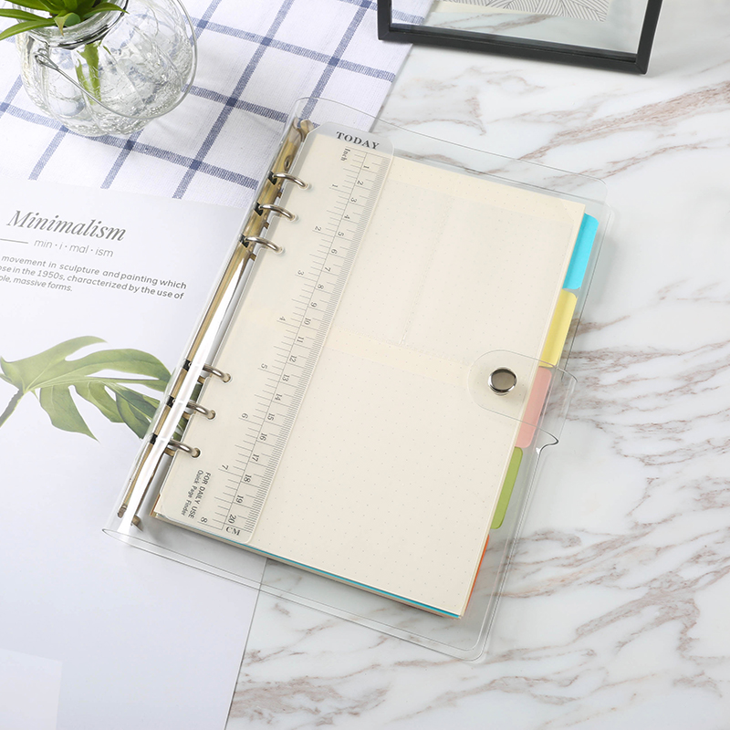 Small fresh ultra-transparent binder notebook 6-hole simple soft surface shell creative hand account A56 diary book
