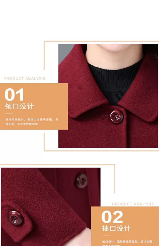 2019 áo khoác cashmere hai mặt mới của phụ nữ giữa chiều dài qua đầu gối và áo len mùa đông - Áo khoác ngắn