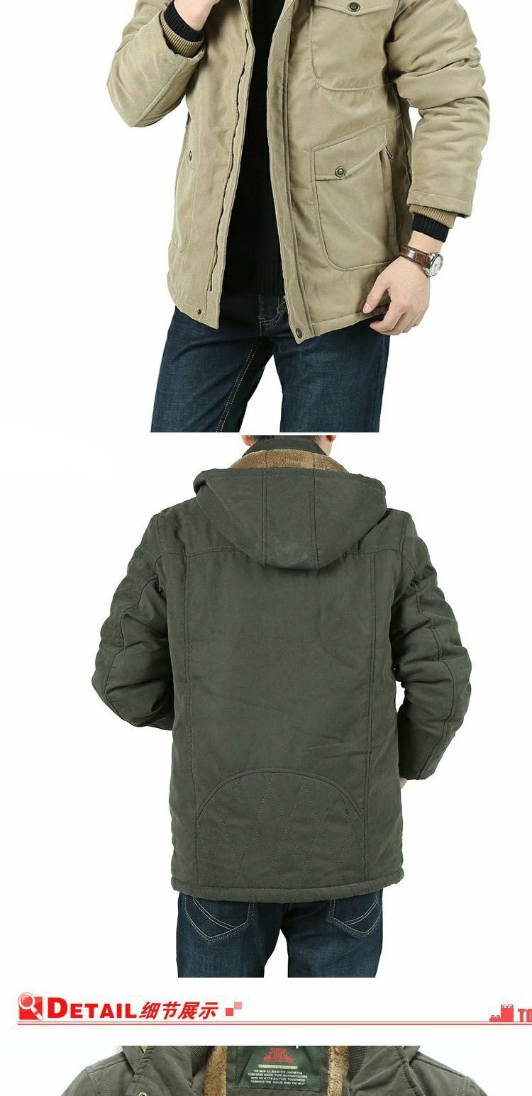 Mùa đông mới Jeep Shield cotton nam dày ấm áp thường xuyên phù hợp với bông dài đoạn cộng với kích thước cộng với áo nhung áo khoác bomber