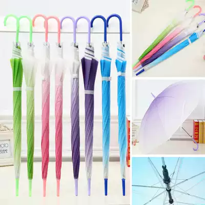 Environmental protection gradual layer transparent umbrella solid color thickening layer color umbrella fashion creative advertising gift umbrella customization