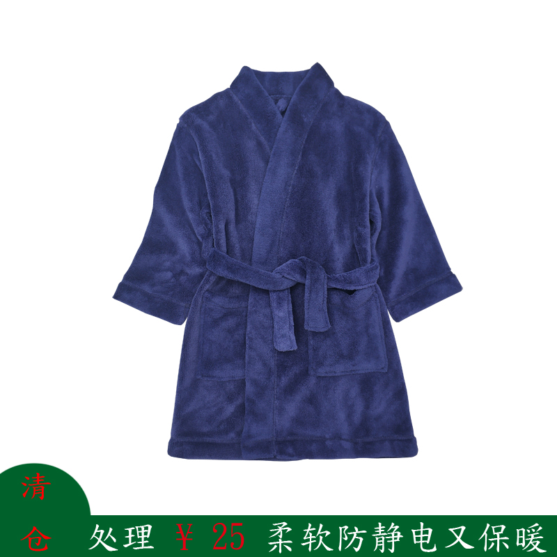 European and American single-tailed goods coral fleece baby bathrobe children's pajamas autumn and winter flannel nightgown boys warm home clothes