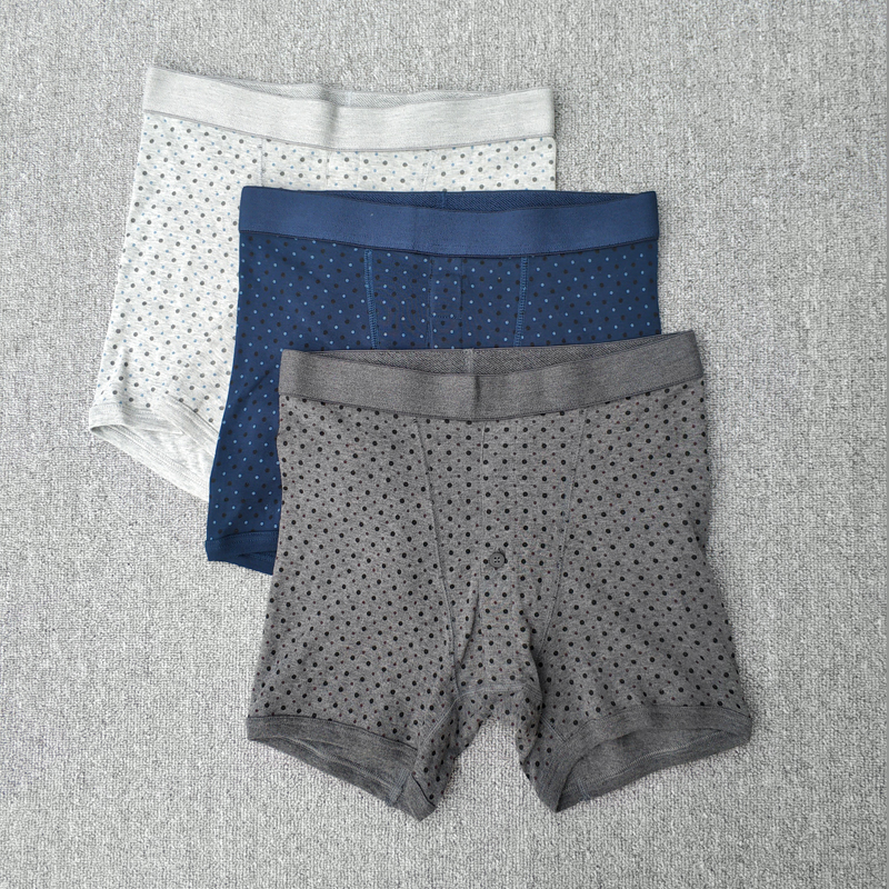 Foreign Trade Cotton Underpants Men's Boxer Threaded Cotton Shorts High Elastic Slim Fit Boxer Pants Men's Polka Dot