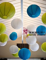 Color round 30cm paper lantern chandelier cover activity lantern Wedding paper lamp painting