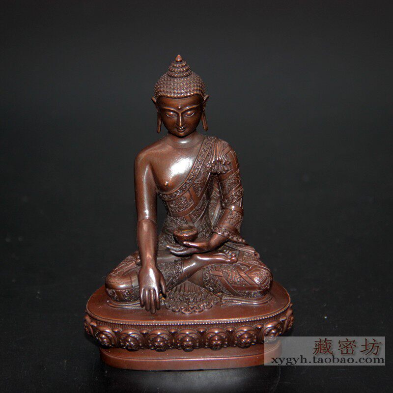 Hidden Mills Nepal Crafts Pure Bronze Buddha Hall Tabletop Pendulum Sakyamuni Buddha Buddha Statue Indoor for placement