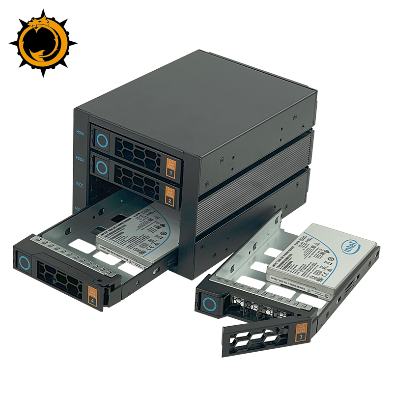 Zhenlong U.2 Hard Drive Cage Hot-Swappable Module Ssd Pcie to Mvme Chassis Optical Drive Bay 4-Bay Docking Station