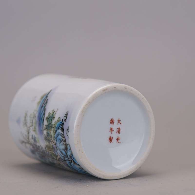 仿古大清光绪粉彩山水笔筒，书房里的艺术品？🎨-仿古瓷器-淘宝好物网