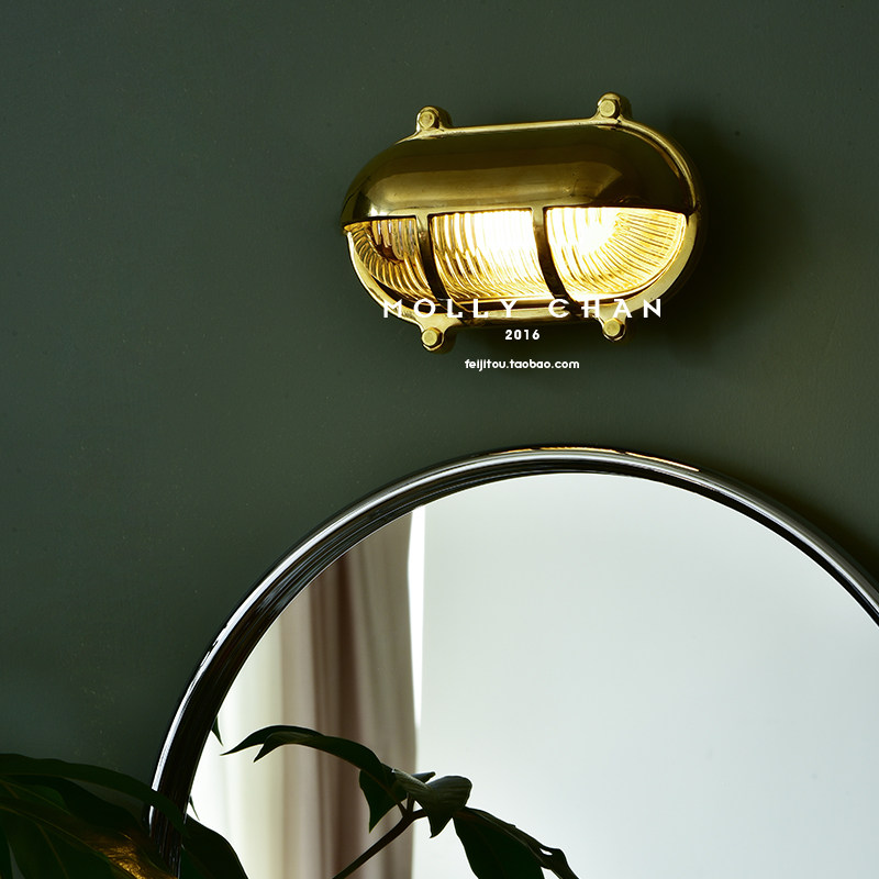 Vintage Brass Wall Lamp Bedside Lamp Bedroom Living Room Aisle Wall Lamp Outdoor Wall Lamp Waterproof Garden Mirror Front Lamp