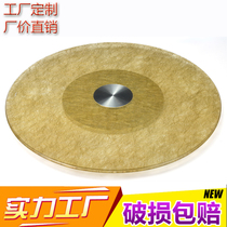 Factory direct Hotel Golden drawing glass turntable restaurant golden silk dining table glass turntable household turntable