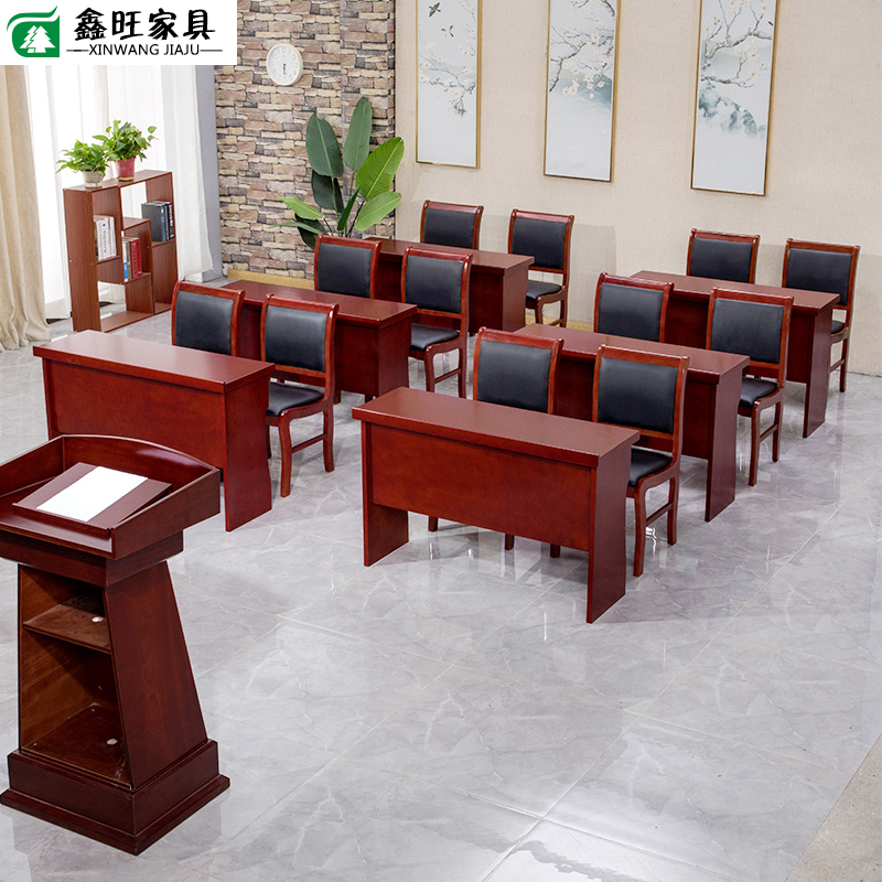 Double Meeting Table Strip Table Desk Chairs 1 2 m Paint Strip Table Solid Wood Leather Composition Training Meeting Room