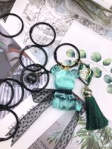 Shanghai Jiadai hand work large circle large key ring bag hanging open circle Black Red gray 45MM