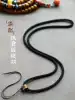 Men's black pendant lanyard thick original handmade cowhide head imported Milan Jade brand necklace rope simple and durable