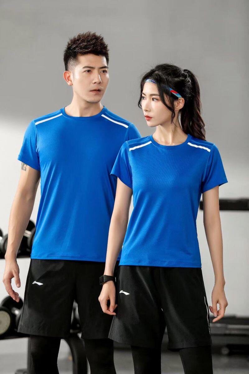 Icy breathable sports short-sleeved logo custom T-shirt men's running summer thin section perspiration elastic tights fitness clothes