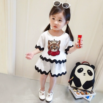 2018 mùa hè trẻ em mới của rung mạng red little brother Hoa Hậu chị thường ngắn tay T-Shirt shorts thể thao phù hợp với