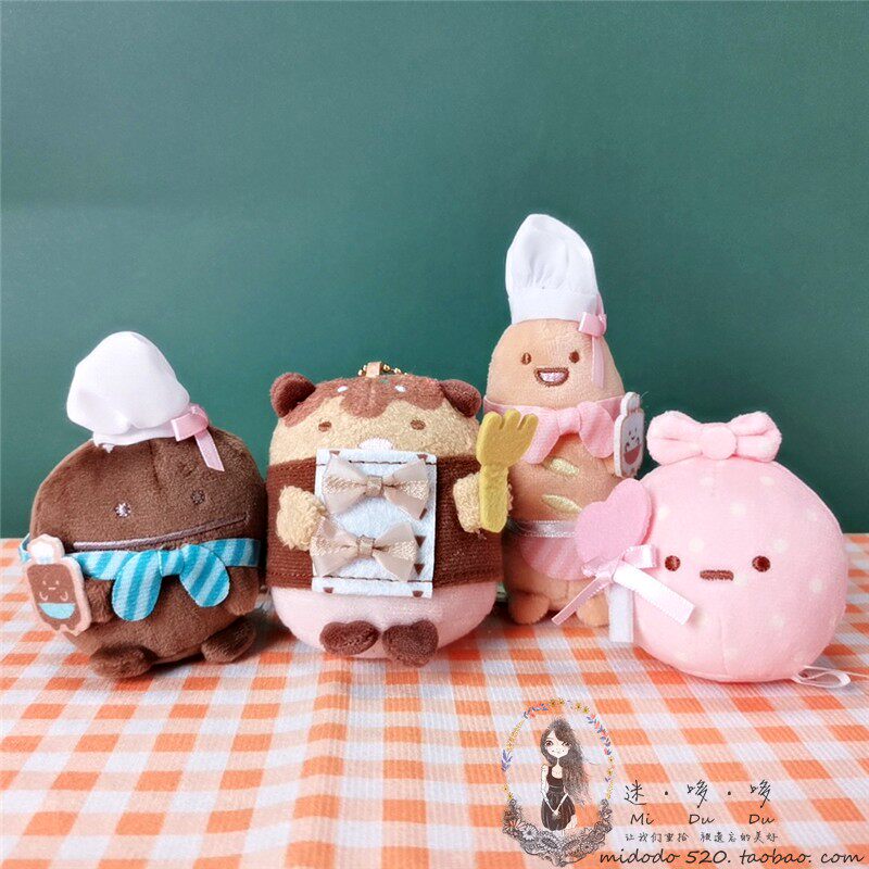 Japanese corner creature limited coffee house dessert bread baguette chef plush toy pendant charm gift