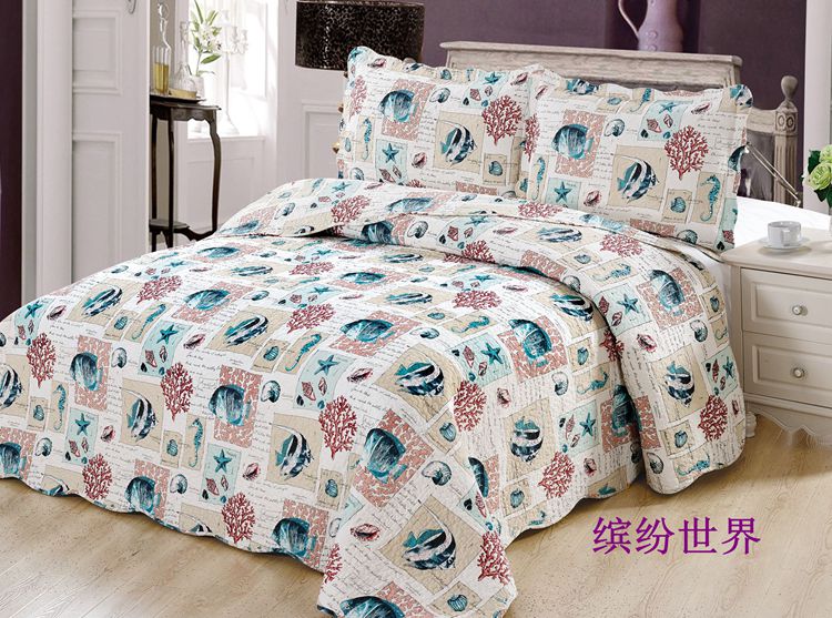 Chính hãng cotton in ấn rửa quilting bởi giường bìa ba bộ giường bông đơn giản trải giường cotton điều hòa không khí là