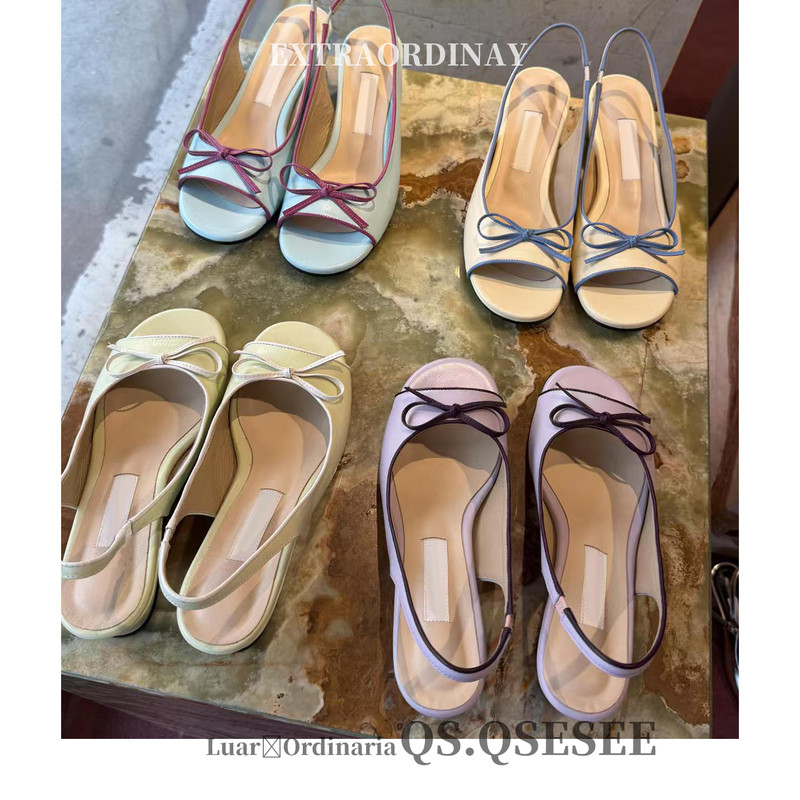 Sheepskin Version! Korean Niche Design Bow-Knot Wedge Sandals for Women, Summer Fairy Style, Super Pretty High Heels
