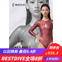 BSTDIVE Diving 1 5-2MM bikini Colorful Drop Dew Back V Collar Free Diving Suit Wet Suit