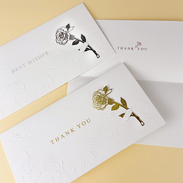Thanksgiving Greeting Card Creative Rose Metal Bookmark Card Birthday Bronzing Business Minimalist Normcore Thank You Card Christmas
