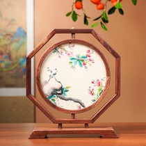 Embroidery ornaments Chinese retro Suzhou embroidery table handmade double-sided embroidery desktop screen decoration gifts for leaders and elders