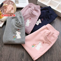 Quần bé gái mùa thu mới giản dị quần bé cao eo rộng quần trẻ em cotton thể thao quần short bé trai