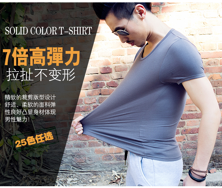 叶 春夏 Áo sơ mi trắng cổ tròn mới tay ngắn màu trắng nam 丅 áo tommy