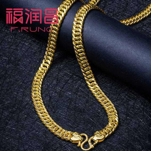 Pure gold 999 gold necklace men's large 