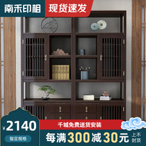 Living Room Solid Wood Room Hall Cabinet New Chinese Partition Cabinet Xuanguan Shoes Cabinet Two-sided Dining Room Wine Cabinet Entrance Hall China Wind